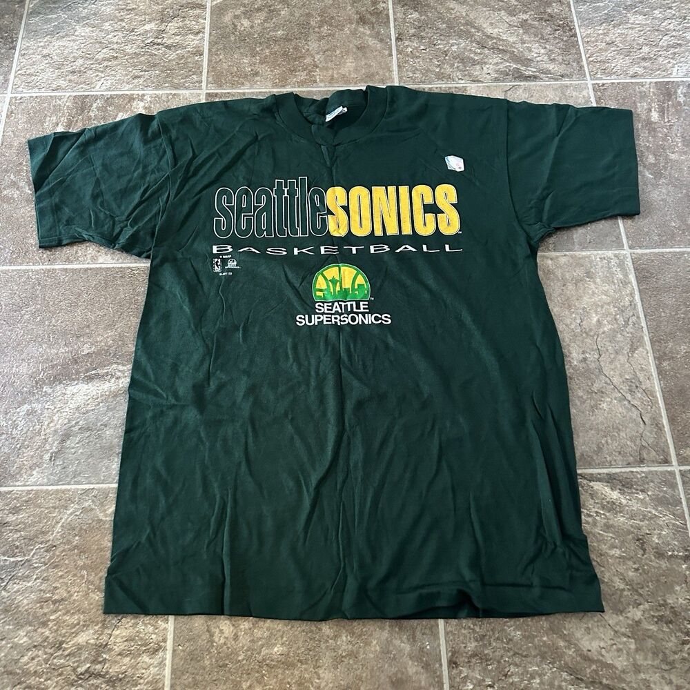 Vintage 90s Seattle SuperSonics Basketball Salem Sports Shirt Sz Large